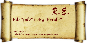 Répászky Ernő névjegykártya