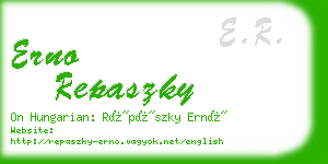 erno repaszky business card